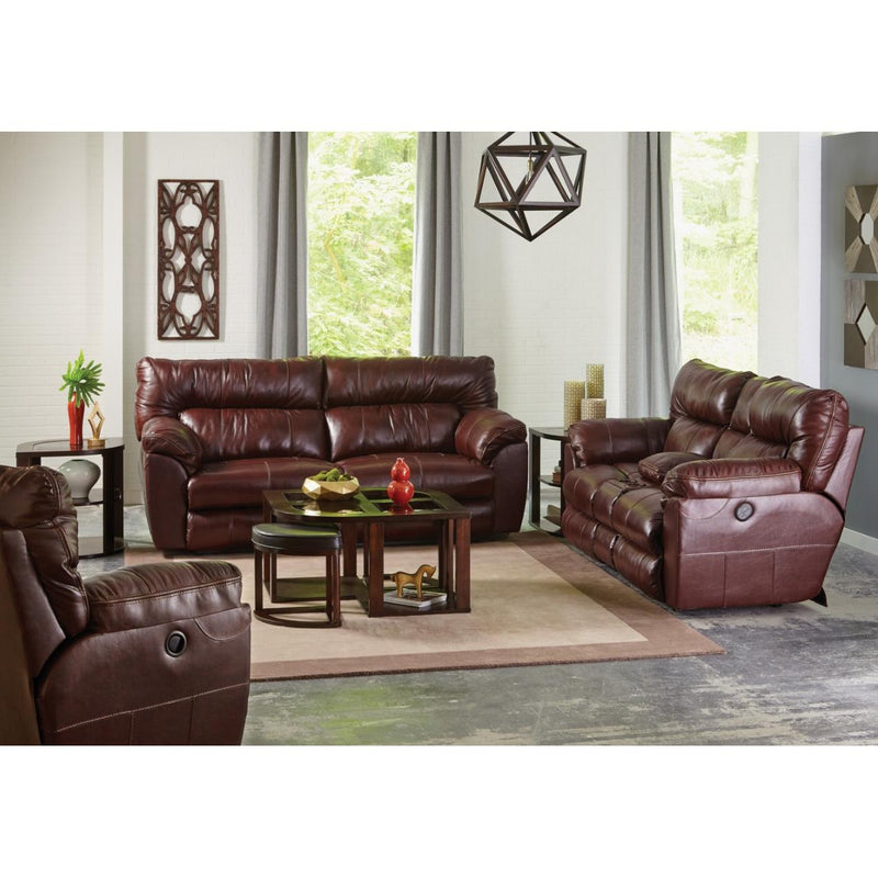 Catnapper Milan Power Reclining Leather Loveseat with Console 64349 1283-19/3083-19 IMAGE 3