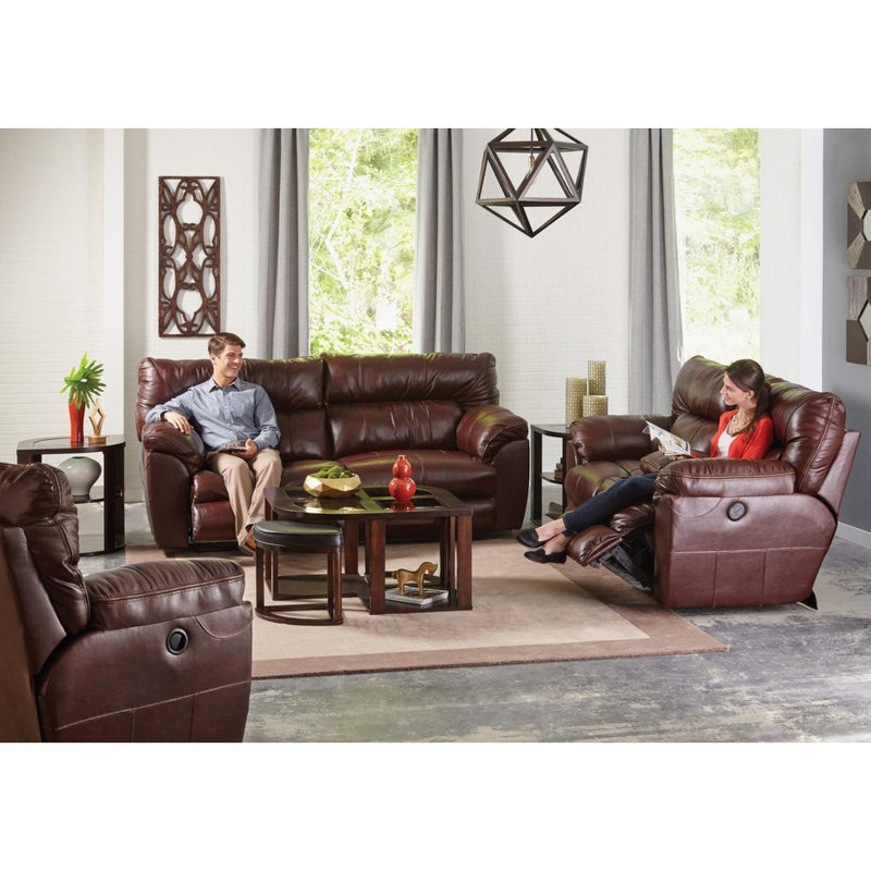 Catnapper Milan Power Reclining Leather Loveseat with Console 64349 1283-19/3083-19 IMAGE 4