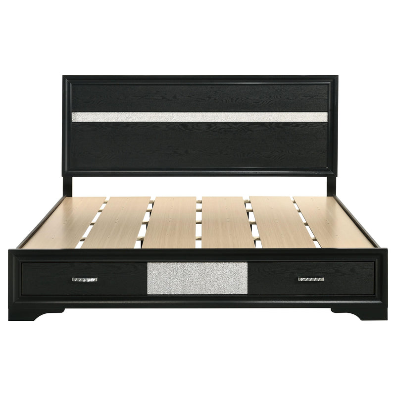  Coaster Furniture Miranda 206361KE 51-inch Wood Eastern King Storage Panel Bed - Black IMAGE 3