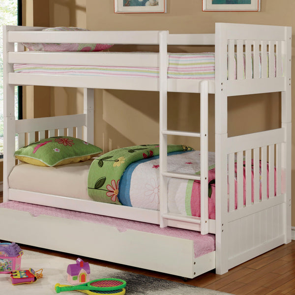 Furniture of America Canberra CM-BK607T-WH Twin/Twin Bunk Bed IMAGE 1