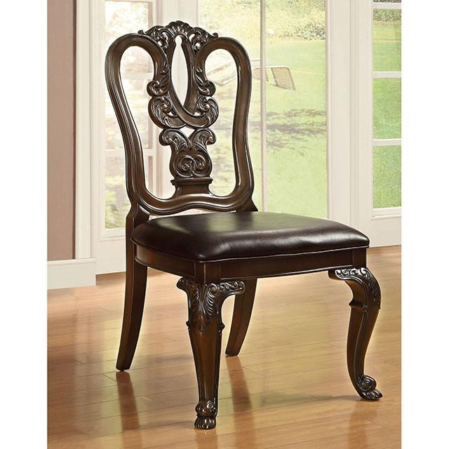 Furniture of America Round Bellagio Dining Table with Pedestal Base CM3319RT-TABLE IMAGE 4