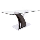  Furniture of America Svana Dining Table with Glass Top & Pedestal Base CM3382T-TABLE IMAGE 1