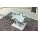  Furniture of America Glenview Dining Table with Glass Top and Pedestal Base CM8372WH-T-TABLE IMAGE 5