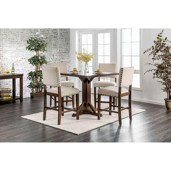 Furniture of America Square Glenbrook Counter Height Dining Table with Pedestal Base CM3018PT IMAGE 1