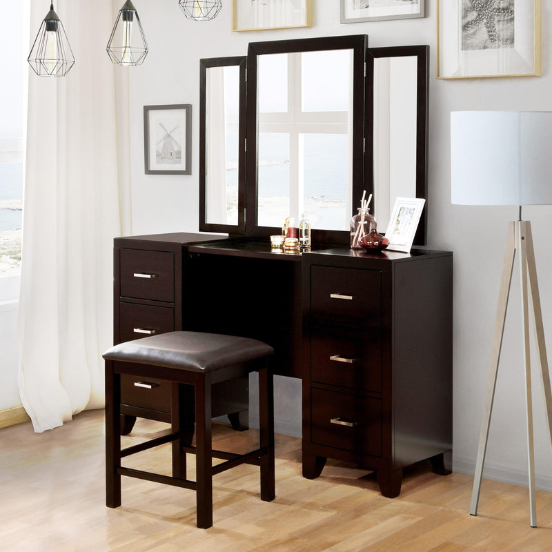 Furniture of America Enrico CM7088V-PK Vanity w/ Stool IMAGE 6