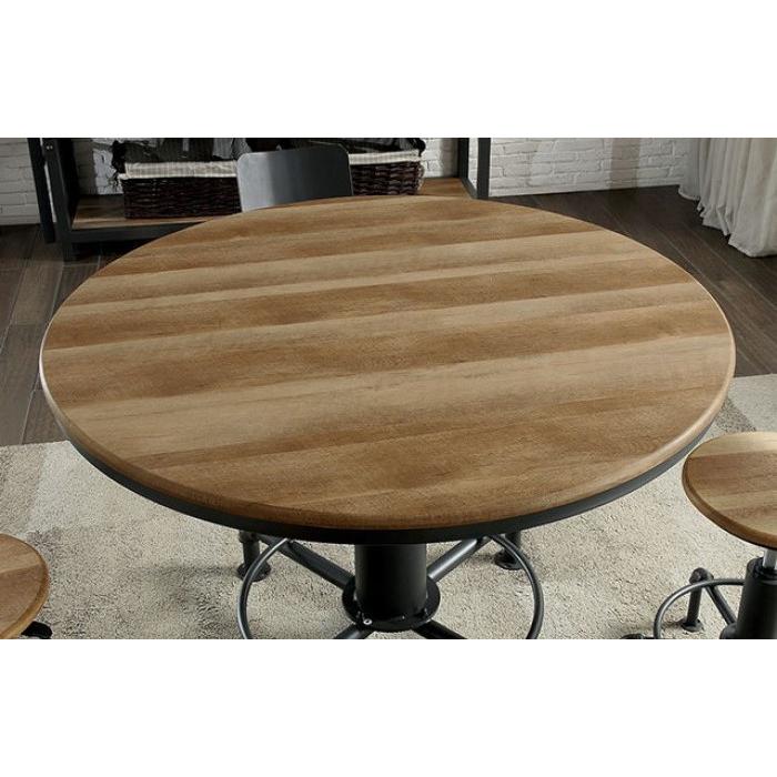 Furniture of America Round Fran Counter Height Dining Table with Pedestal Base CM3373RT-TABLE IMAGE 4