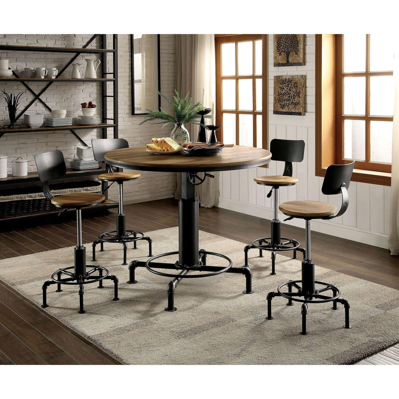 Furniture of America Round Fran Counter Height Dining Table with Pedestal Base CM3373RT-TABLE IMAGE 8