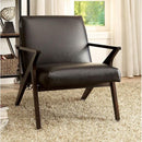  Furniture of America Margaux Stationary Leather Accent Chair CM-AC6265BR IMAGE 1