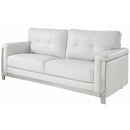  Furniture of America Nanette Stationary Leather Look Sofa CM6425WH-SF IMAGE 1