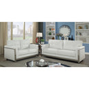  Furniture of America Nanette Stationary Leather Look Loveseat CM6425WH-LV IMAGE 5