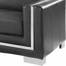  Furniture of America Perla Stationary Leather Look Sofa CM6424GY-SF IMAGE 3