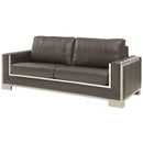  Furniture of America Monika Stationary Leather Look Sofa CM6423GY-SF IMAGE 1