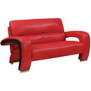  Furniture of America Wezen Stationary Leatherette Loveseat CM6412RD-LV IMAGE 1
