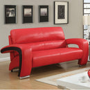  Furniture of America Wezen Stationary Leatherette Loveseat CM6412RD-LV IMAGE 3