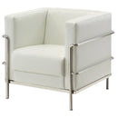  Furniture of America Leifur Stationary Leatherette Chair CM6791WH-CH IMAGE 1