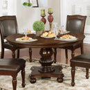  Furniture of America Round Alpena Dining Table with Pedestal Base CM3350RT-TABLE IMAGE 1