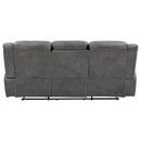  Coaster Furniture Conrad 650354 Upholstered Padded Arm Motion Sofa - Grey IMAGE 5