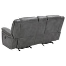  Coaster Furniture Conrad 650355 Upholstered Padded Arm Glider Loveseat - Grey IMAGE 6