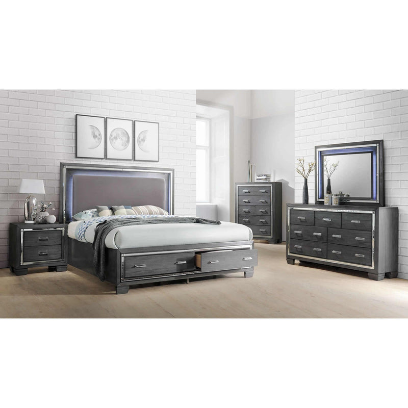 Elements International Titanium 2-Drawer Nightstand TT100NS IMAGE 3
