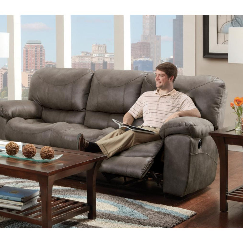 Catnapper Trent Reclining Fabric and Leather Look Sofa 1921 1153-18 IMAGE 2