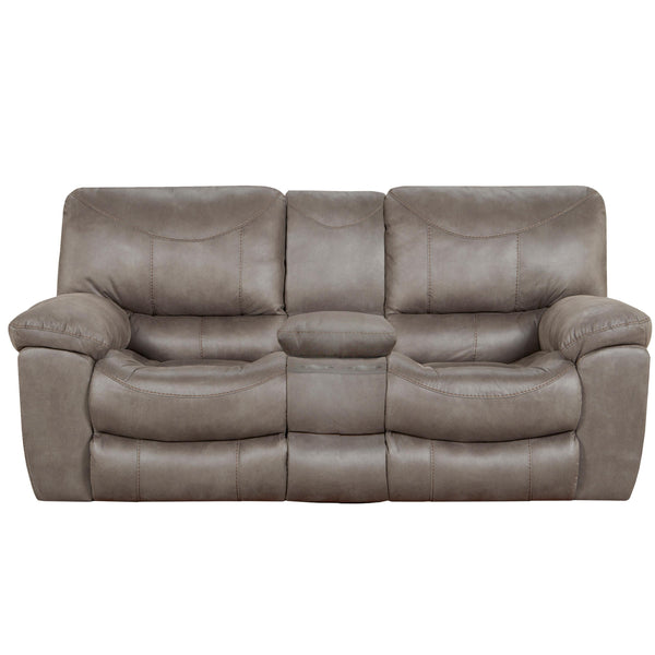 Catnapper Trent Reclining Fabric and Leather Look Loveseat with Console 1929 1153-18 IMAGE 1