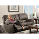  Catnapper Trent Reclining Fabric and Leather Look Loveseat with Console 1929 1153-18 IMAGE 2