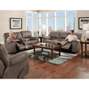  Catnapper Trent Reclining Fabric and Leather Look Loveseat with Console 1929 1153-18 IMAGE 4