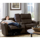  Catnapper Mara Power Reclining Leather Match Loveseat with Console 874759 1225-09/3025-09 IMAGE 2