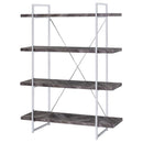  Coaster Furniture Grimma 802613 63-inch 4-shelf Bookshelf - Rustic Grey and Chrome IMAGE 3