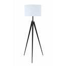  Coaster Furniture Harrington 920074 60-inch Drum Shade Metal Tripod Floor Lamp - Black IMAGE 1