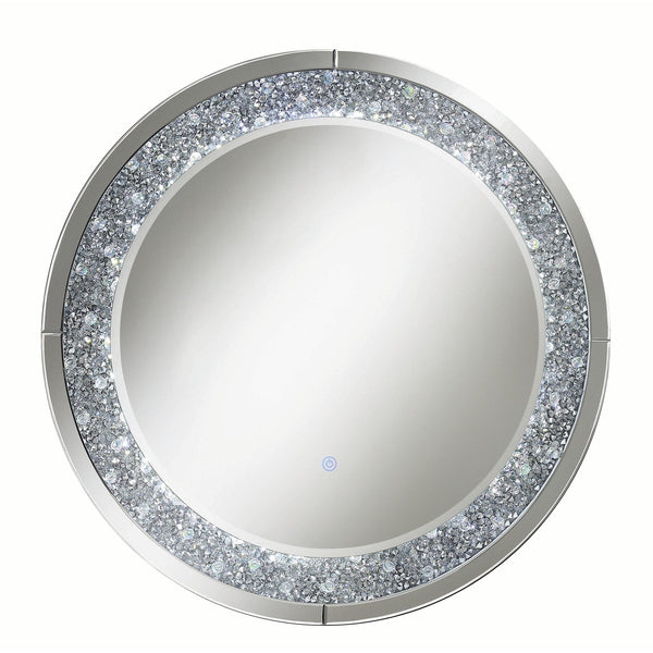  Coaster Furniture Lixue 961428 32 x 32 Inch Round Wall Mirror LED Lighting - Silver IMAGE 1
