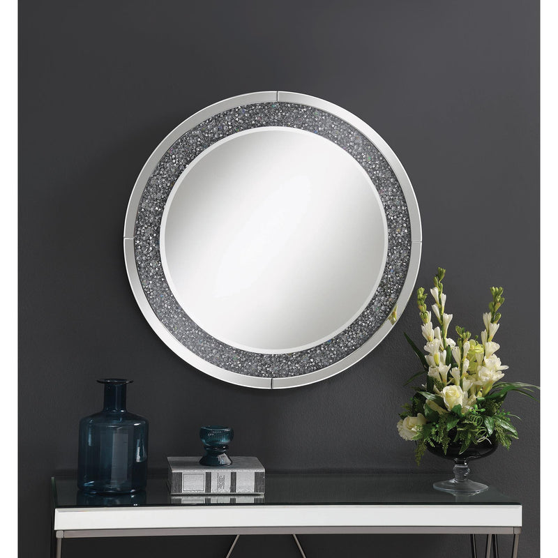  Coaster Furniture Lixue 961428 32 x 32 Inch Round Wall Mirror LED Lighting - Silver IMAGE 2