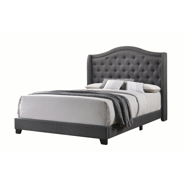 Coaster Furniture Sonoma 310072KE Upholstered Eastern King Wingback Bed - Grey IMAGE 1