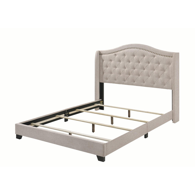 Coaster Furniture Sonoma 310073F Upholstered Full Wingback Bed - Beige IMAGE 2