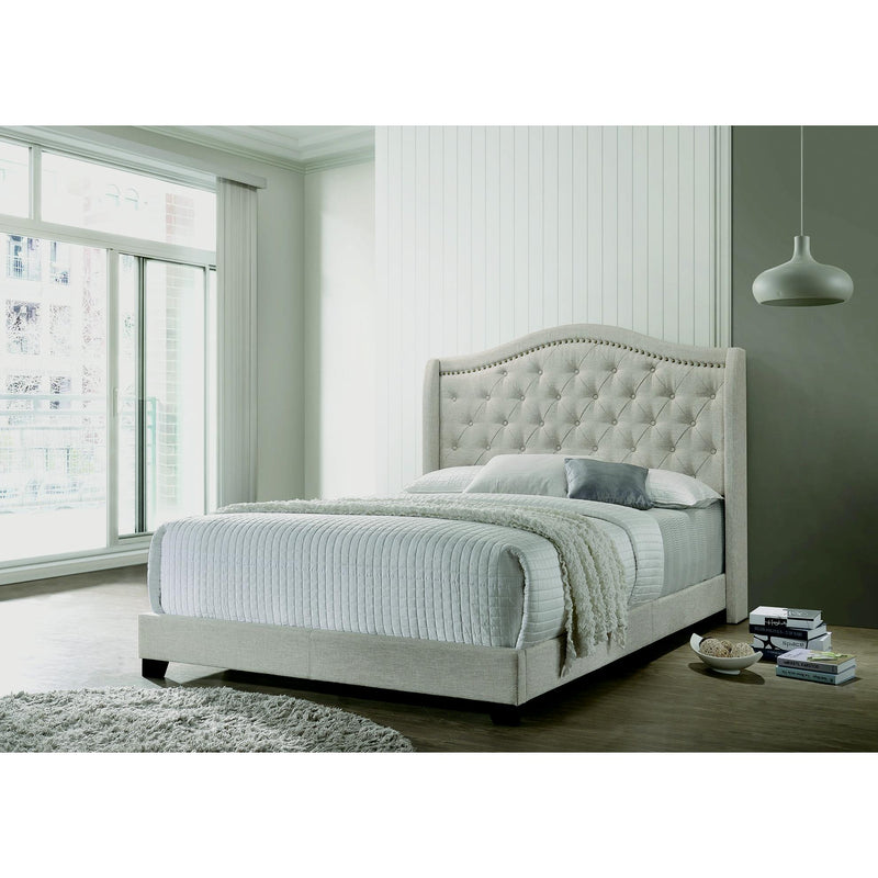 Coaster Furniture Sonoma 310073F Upholstered Full Wingback Bed - Beige IMAGE 4