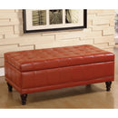  Furniture of America Randel Leatherette Storage Ottoman CM-BN6968-RED IMAGE 1