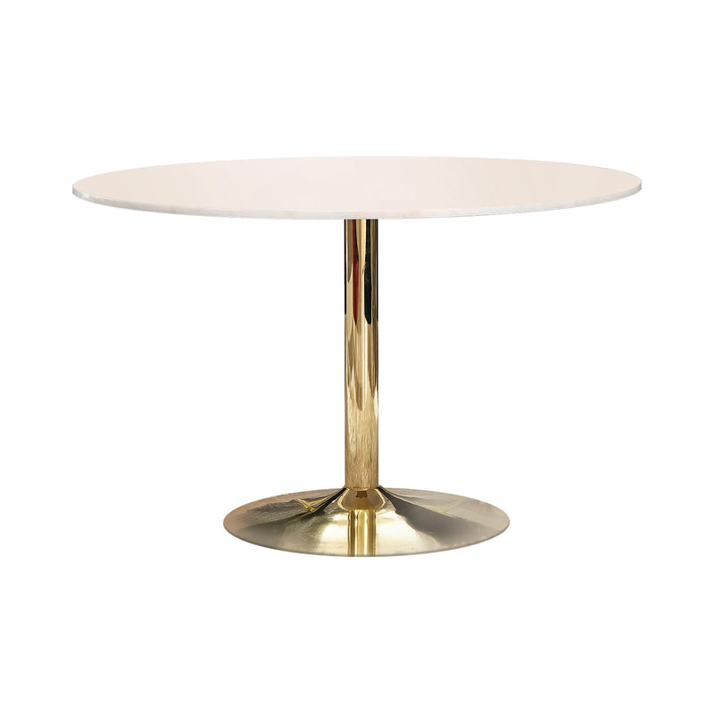 Coaster Furniture Kella 192061 Round 50-inch Marble Top Dining Table - White Marble IMAGE 1