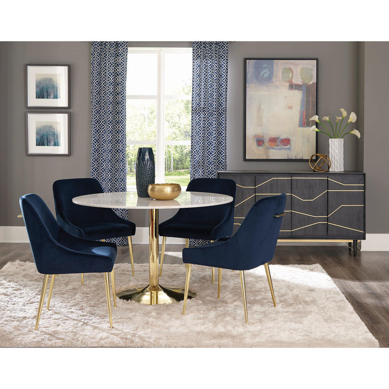 Coaster Furniture Kella 192061 Round 50-inch Marble Top Dining Table - White Marble IMAGE 3