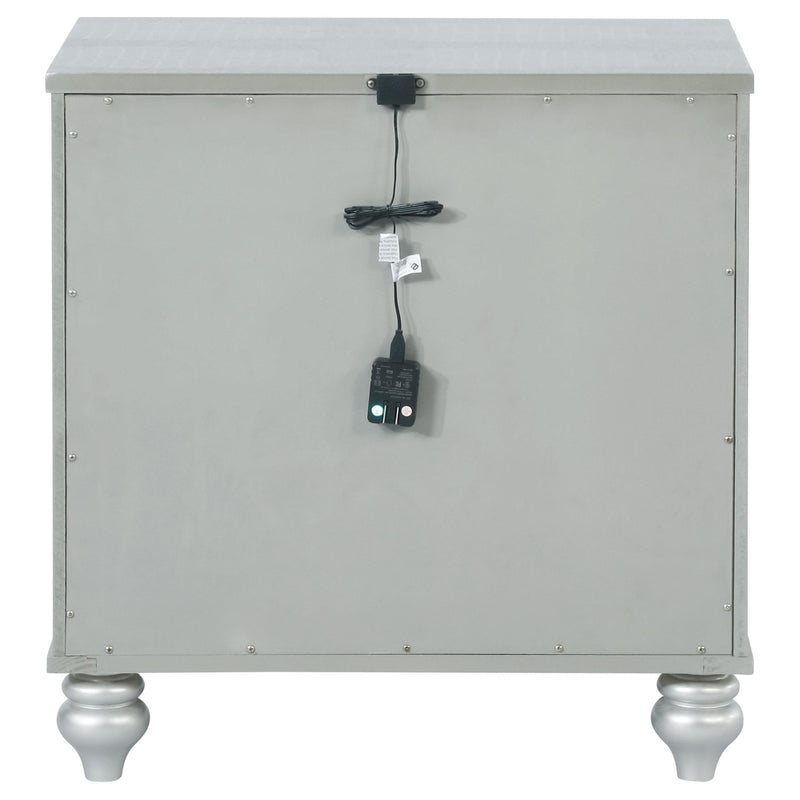 Coaster Furniture Gunnison 223212 2-Drawer Nightstand - Silver Metallic IMAGE 6