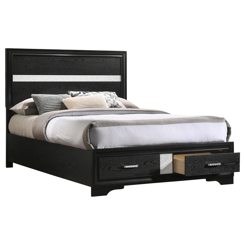  Coaster Furniture Miranda 206361F 51-inch Wood Full Storage Panel Bed - Black IMAGE 2