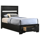  Coaster Furniture Miranda 206361T 51-inch Wood Twin Storage Panel Bed - Black IMAGE 2