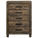  Coaster Furniture Woodmont 222635 5-Drawer Bedroom Chest - Rustic Golden Brown IMAGE 2