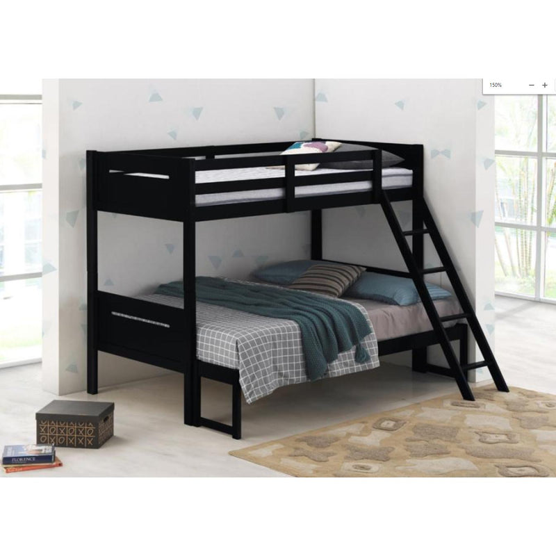  Coaster Furniture Littleton 405052BLK Wood Twin Over Full Bunk Bed - Black IMAGE 4