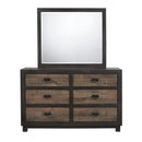 Elements International Harlington 6-Drawer Dresser with Mirror HG100DRMR IMAGE 1