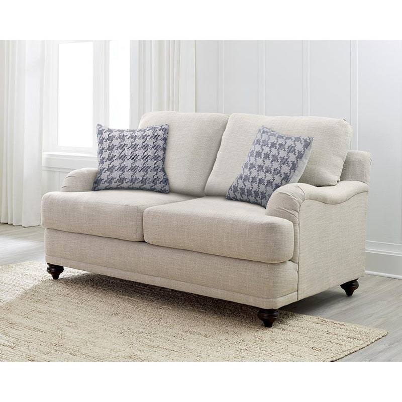  Coaster Furniture Glenn 511092 Upholstered English Arm Loveseat - Light Grey and Blue IMAGE 6