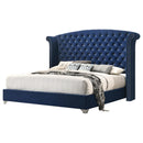  Coaster Furniture Melody 223371KW Upholstered California King Wingback Bed - Pacific Blue IMAGE 1