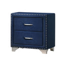  Coaster Furniture Melody 223372 Upholstered 2-Drawer Nightstand - Pacific Blue IMAGE 1