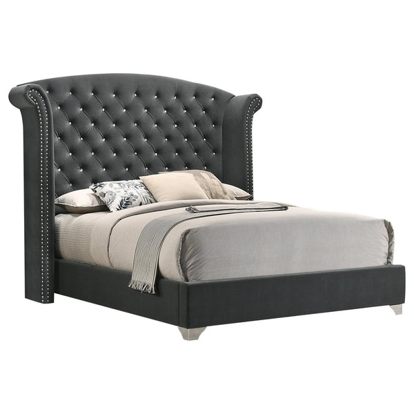 Coaster Furniture Melody 223381KW Upholstered California King Wingback Bed - Grey IMAGE 1