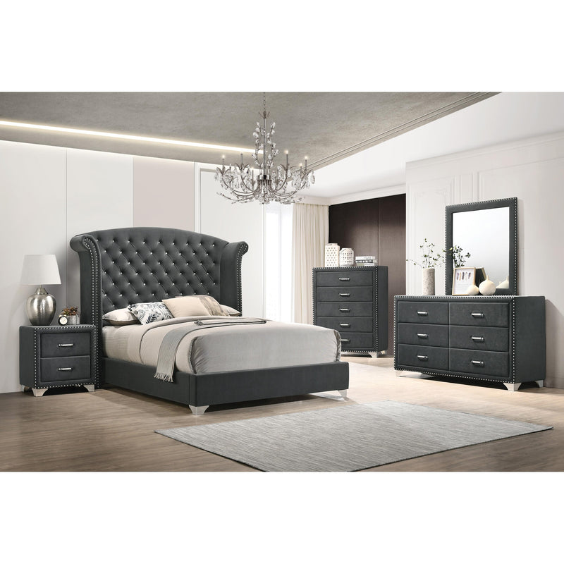 Coaster Furniture Melody 223381KW Upholstered California King Wingback Bed - Grey IMAGE 2