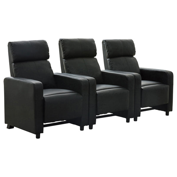  Coaster Furniture Toohey 600181-S3B 3 pc Home Theater Seating IMAGE 1